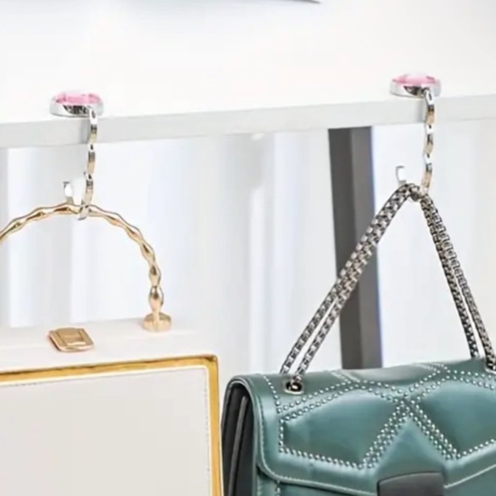 Foldable Purse Hook Floding Glittery Handbag Hang… - image 1